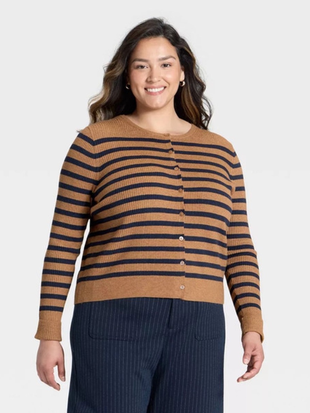 A New Day Striped Button-Front Cardigan